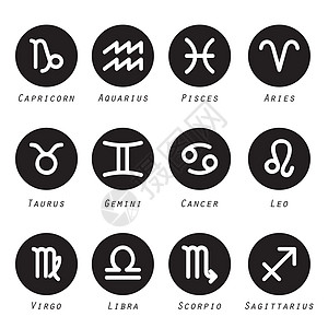 一套生肖符号和占星术星座图标 Vecto图片