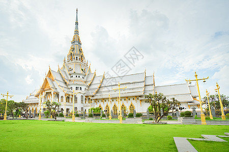 泰国华丽的神庙 索顿瓦拉拉姆地方旅行建筑金子历史旅游游客寺庙宗教目的地图片