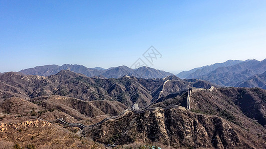 北京附近山上的中国人城墙壁森林世界旅游建筑学王朝旅行边界爬坡场景历史背景图片