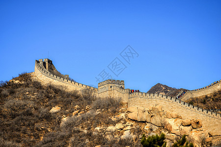 长城一般沿中国历史南北边界的东至西线修建 以建立长城为主天空历史性小路旅行全景旅游爬坡森林石头文化图片