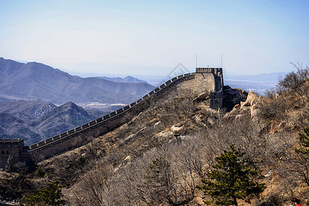 北京附近山上的中国人城墙壁历史全景场景建筑世界小路爬坡旅游历史性建筑学图片