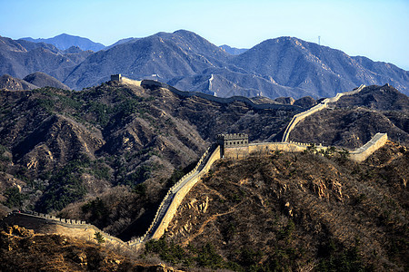 北京附近山上的中国人城墙壁旅游边界游客石头文化世界全景建筑学爬坡建筑图片