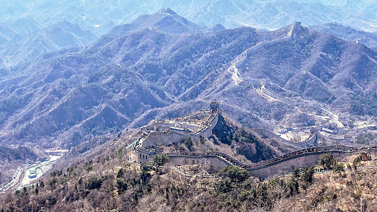 北京附近山上的中国人城墙壁文化建筑旅游建筑学历史小路王朝爬坡旅行场景图片