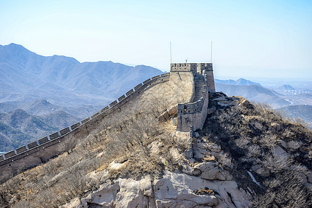 北京附近山上的中国人城墙壁游客爬坡边界文化王朝场景历史石头森林世界图片