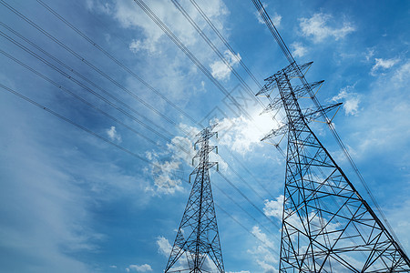 高压电压电镀和对蓝天空的电线技术车站分发天空网络接线金属植物力量电气图片