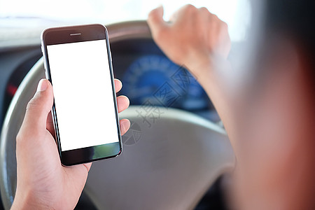 驱动程序在驾驶时使用电话 调制解调器旅行车轮互联网导航办公室展示女性控制手机男人图片