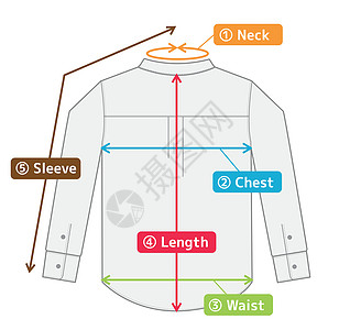 尺寸 char 的商务衬衫插图网站白色载体图表身体长袖制作者商业指导厂商图片