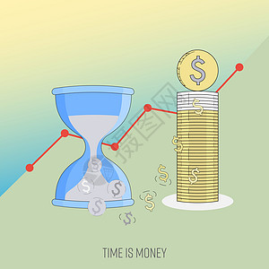 时间是金钱商业通道财富测量投资小时工作金融货币滴漏图片