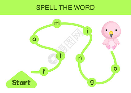 孩子们的迷宫 拼写单词游戏模板 学习阅读 word F插图活动床单英语字母学校教育测试工作簿头脑图片