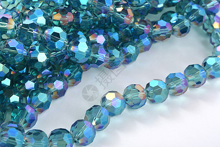 美丽的浅蓝玻璃闪光花粉水晶珠风格项链手镯蓝色珠子宝藏手工石头装饰钻石图片