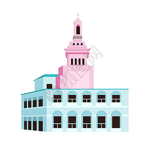 旧哈瓦那平面彩色矢量物体图片
