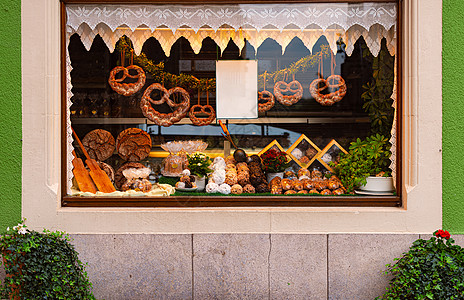 德国罗森堡商店窗口历史游客面包咖啡店市场食物联盟城市房子建筑图片