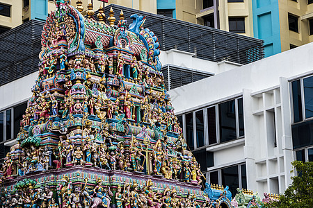 新加坡印度教寺庙屋顶图片