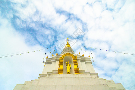 清迈泰国佛教寺庙塔台佛塔雕像王朝天空雕塑历史王国金子艺术木头图片