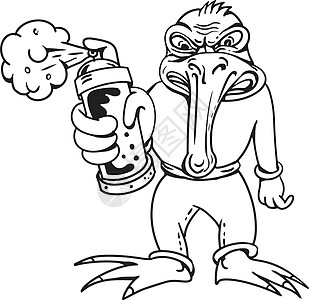 Kiwi 鸟类格拉菲蒂艺术家漫画图片