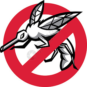 停止蚊子签署马斯科特(Mascot)图片