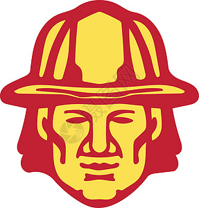 Fireman 消防队长前冲锋头盔工人男人插图急救员艺术品男性帽子职业安全帽图片