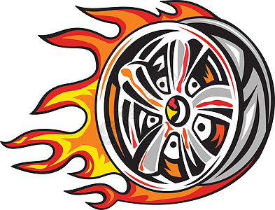 燃烧的轮子 将入烈火火焰轮缘车轮汽车轮圆圈圆形合金图片