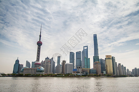 中国上海浦东天线天空摩天大楼阴霾图片