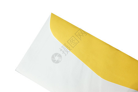 白色背景上孤立的黄色信封笔记卡片地址浪漫邮件邀请函展示明信片互联网礼物图片