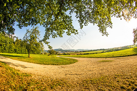 德国高原 斯瓦比亚阿尔布Swabian Alb天空乡村绿色蓝色旅游牧歌农业全景步行图片