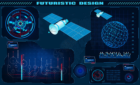 未来图形界面 卫星控制 峰值设计 全球全息图 插图图片