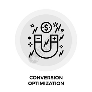 转换优化线图标网络技术商业数据插图交通营销背景图片
