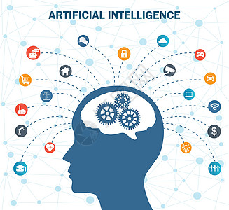 人造情报概念人工情报概念科学蓝色机器人医疗药品思考电脑网络技术数据图片