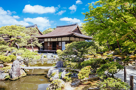 京都日本银桂庙寺殿建筑学宗教历史性精神遗产旅行佛教徒文化银亭寺庙图片