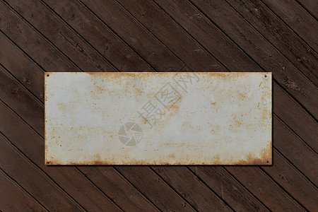 旧木墙上文字模板的旧锡标志牌图片