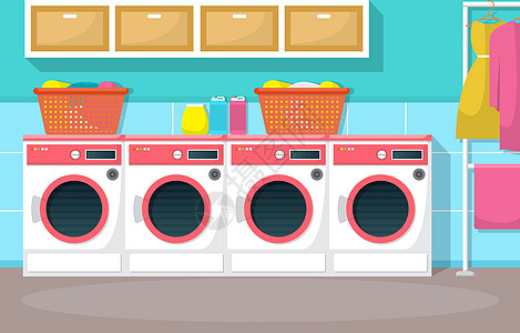洗衣洗洗机洗衣工具现代内务系统现代内部卫生服装干洗服饰烘干机房间篮子柜台商业洗涤图片