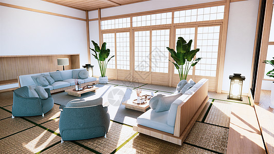 多功能室构思 日本间房内设计 3D矩形酒店桌子沙发建筑学风格放松地面房子多功能厅功能背景