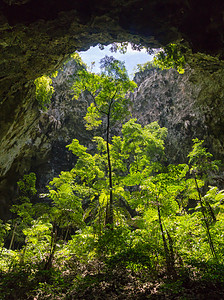 泰国 P季节热带假期旅游空腔洞穴暖光石头闲暇休息图片素材