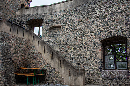 达姆施塔特附近的弗兰肯斯坦堡垒石工魔术师遗迹防御城垛城堡墙壁图片