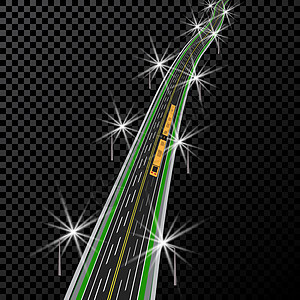 曲线高速公路 从视野看 黄色和白色标记插图赛道自由速度交通车辆街道地平线世界小路土地图片