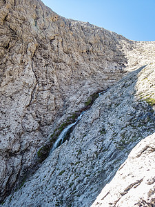 Piz Boe附近Sella小组的Pisciadu通过Ferrata冒险岩石石头高原麻雀追求活动远足肾上腺素运动图片