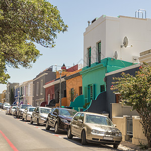 南非开普敦Bo Kaap区许多多姿多彩的房屋市中心建筑邻里地标旅游城市文化房子旅行历史性图片