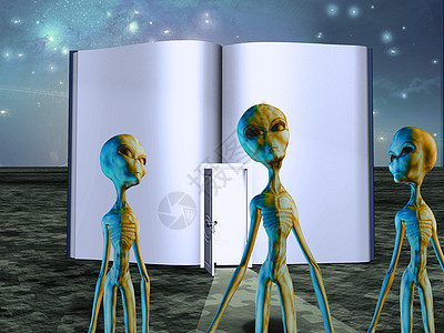外国人故事书太空惊悚片虚拟飞碟怪物评书插图档案动物科幻背景图片