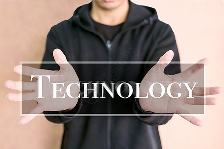 人手数字屏幕上的技术概念;技术概念图片