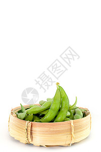 白色背景的日本大豆黄豆蔬菜种子营养绿色小吃饮食纤维食物图片