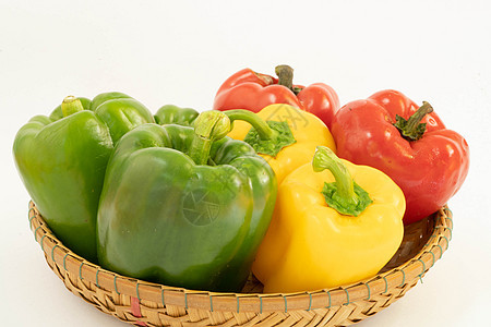 绿色 黄黄色 红铃辣椒 放在树苗中的营养素图片