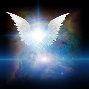 天使之星纹章信仰想像力翅膀创造力宗教灵魂白色辉光救主图片