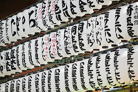 日本 日本 东京圣津寺庙灯笼紧闭文化黑色书法字体艺术手工品浅草图片