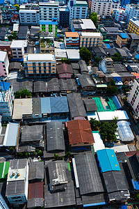 曼谷街头高楼的景象 高楼建筑和小屋屋顶 以及城市风景图景观首都场景旅行办公室旅游商业社区天空房子图片