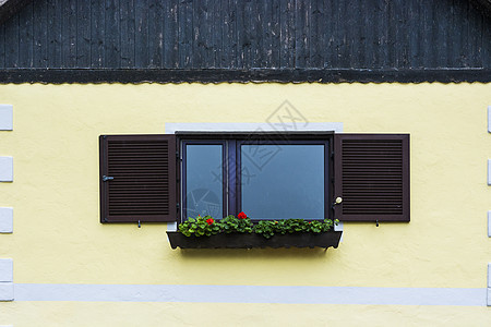 奥地利的典型窗口遗产街道住宅旅行安全窗帘历史建筑学房子公寓图片