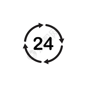 24 小时图标矢量插图设计商业送货交易时间工作顾客帮助手表销售圆圈图片