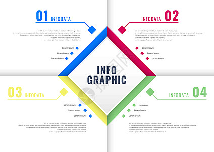 信息图表方框白色背景上的四个元素图片