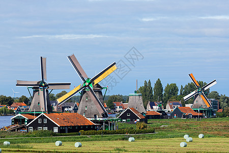 荷兰的荷兰风车特辑片段蓝色洪水旅游天空农村乡村建筑历史历史性场地图片