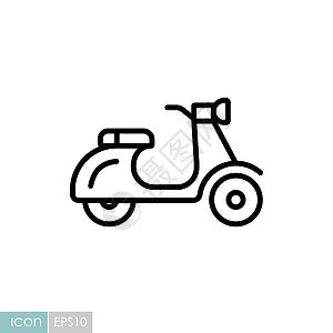 滑板车助力车平面矢量 ico摩托车速度送货发动机车轮标识运输引擎旅行自行车背景图片