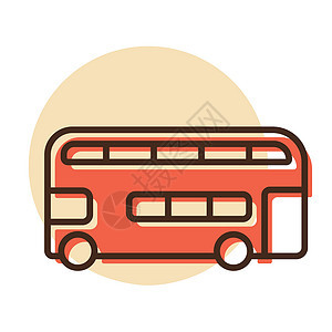 双层巴士平面矢量 ico英语城市民众公共汽车游客车辆旅行插图运输旅游图片